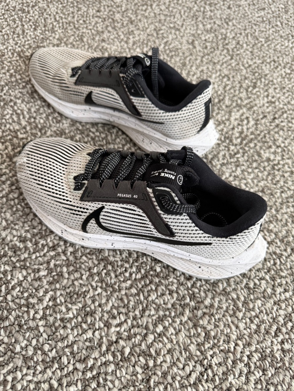 Nike Pegasus 40 Running Shoes in White and Black